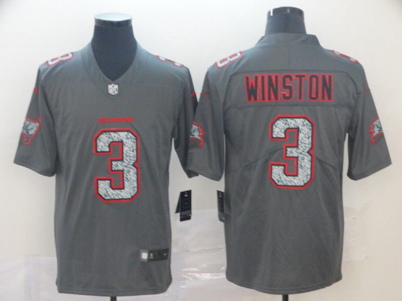 Men Tampa Bay Buccaneers #3 Winston Nike Teams Gray Fashion Static  Limited NFL Jersey->tampa bay buccaneers->NFL Jersey
